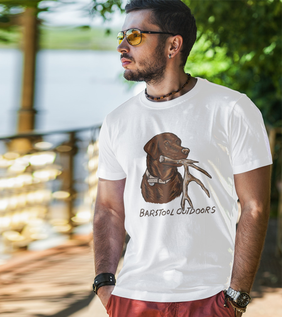 Outdoors Shed Hunting Dog With Antler T-Shirt