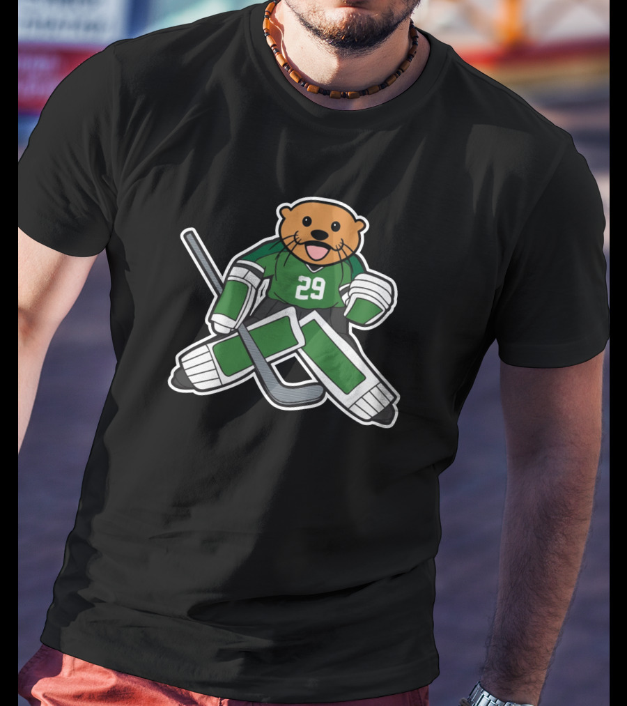 Dallas Stars Jake Otter 29 Hockey Mascot Cartoon T-Shirt