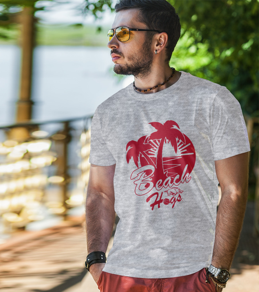 Tampa Bound Beach Hogs Pig Logo Palms And Sunset T-Shirt