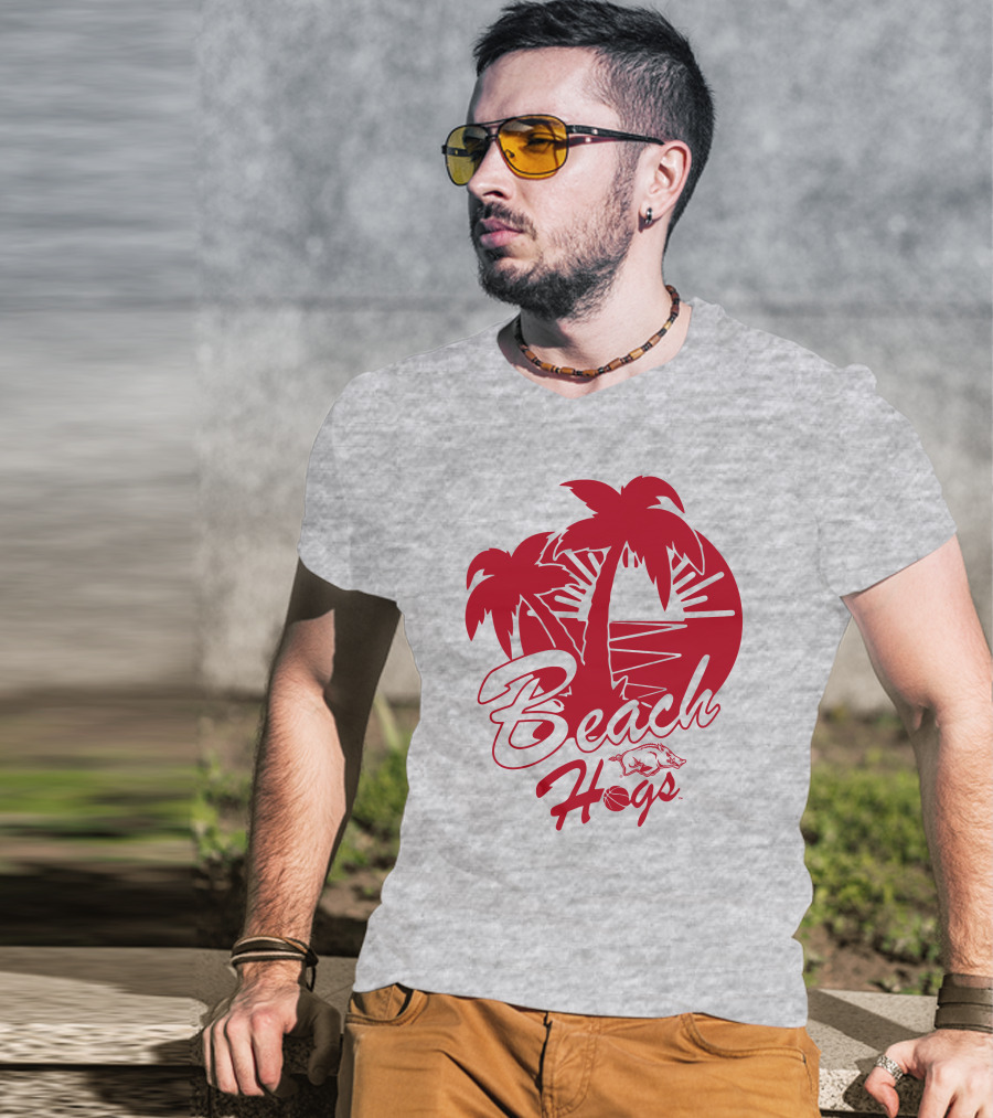 Tampa Bound Beach Hogs Pig Logo Palms And Sunset T-Shirt