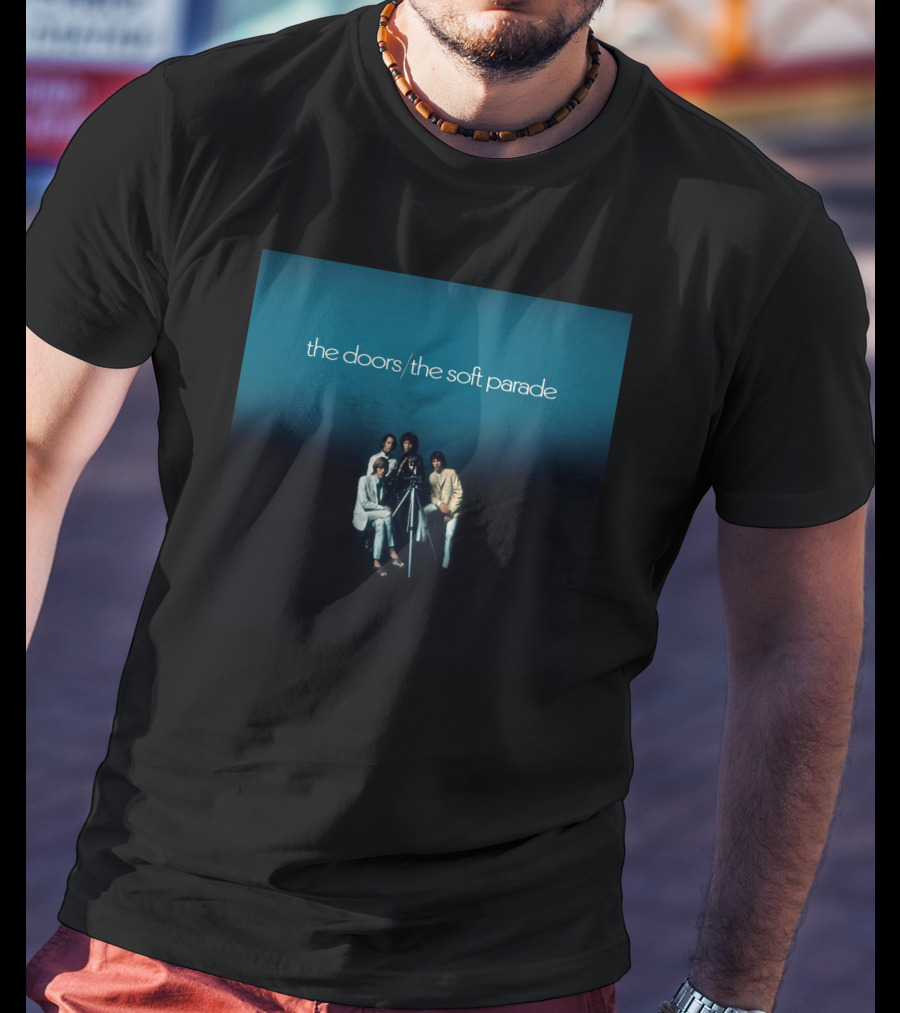The Doors The Soft Parade Album Cover Blue Background Band Members T-Shirt
