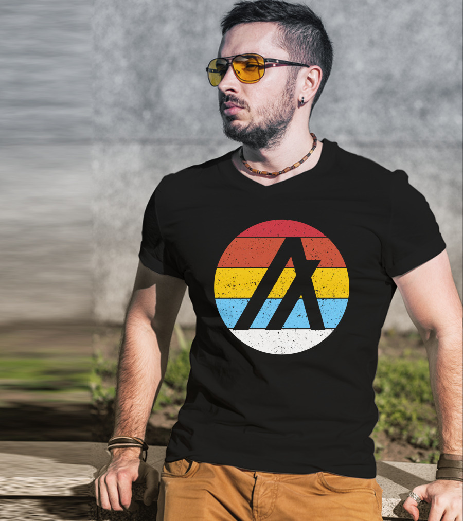 Algorand Crypto Retro Logo Striped Circle T-Shirt