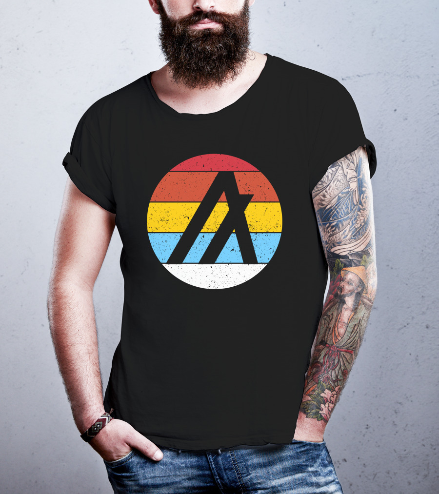 Algorand Crypto Retro Logo Striped Circle T-Shirt