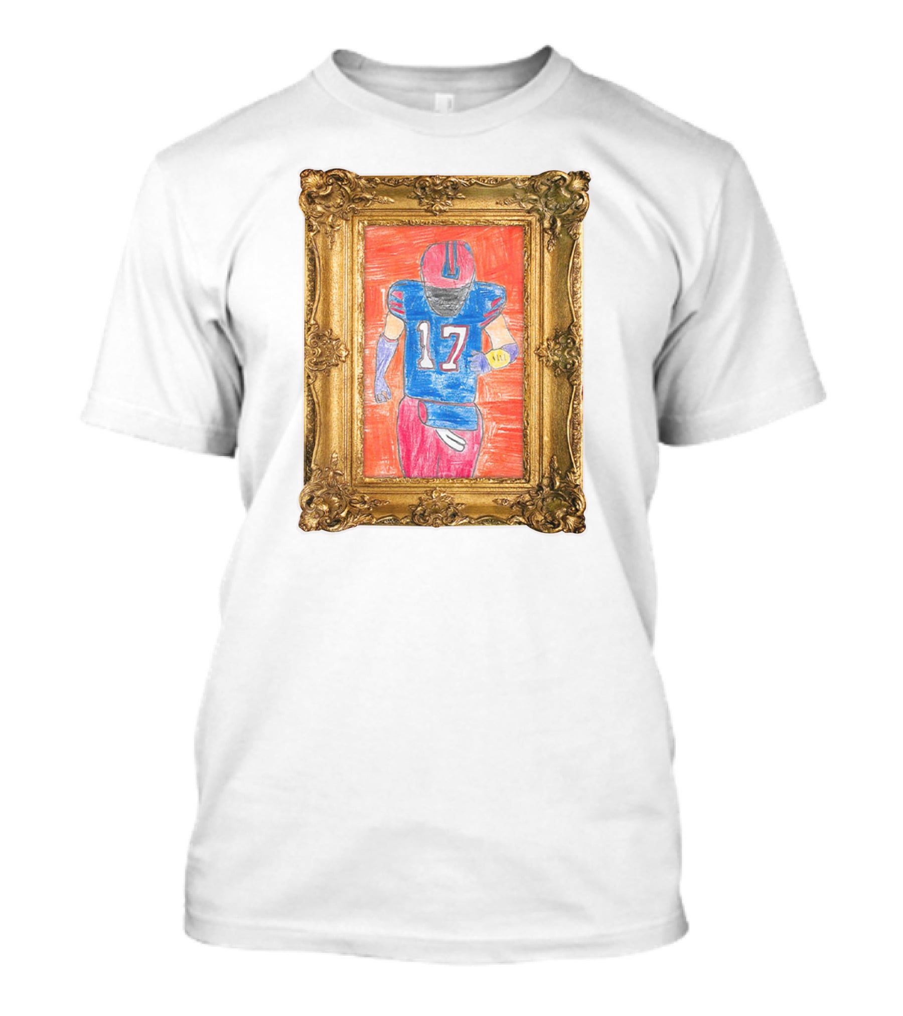 Grayson's Masterpiece 26 Store Football Art 17 In Ornate Gold Frame T-Shirt