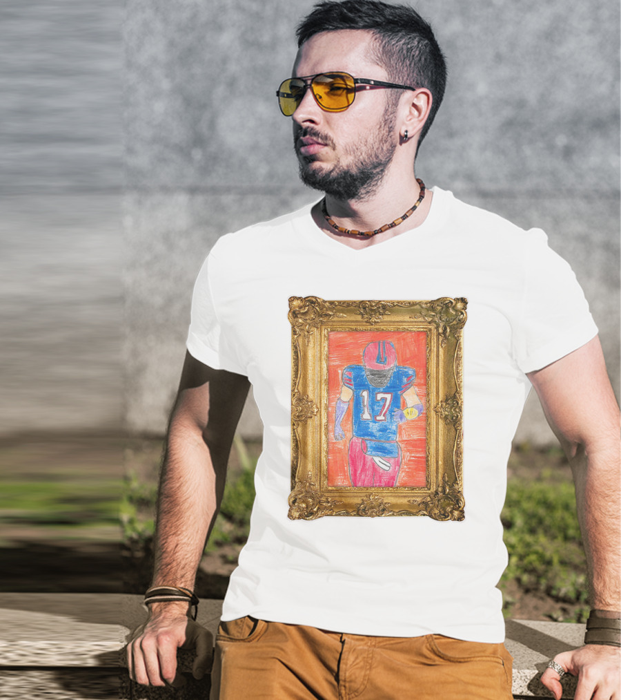 Grayson's Masterpiece 26 Store Football Art 17 In Ornate Gold Frame T-Shirt