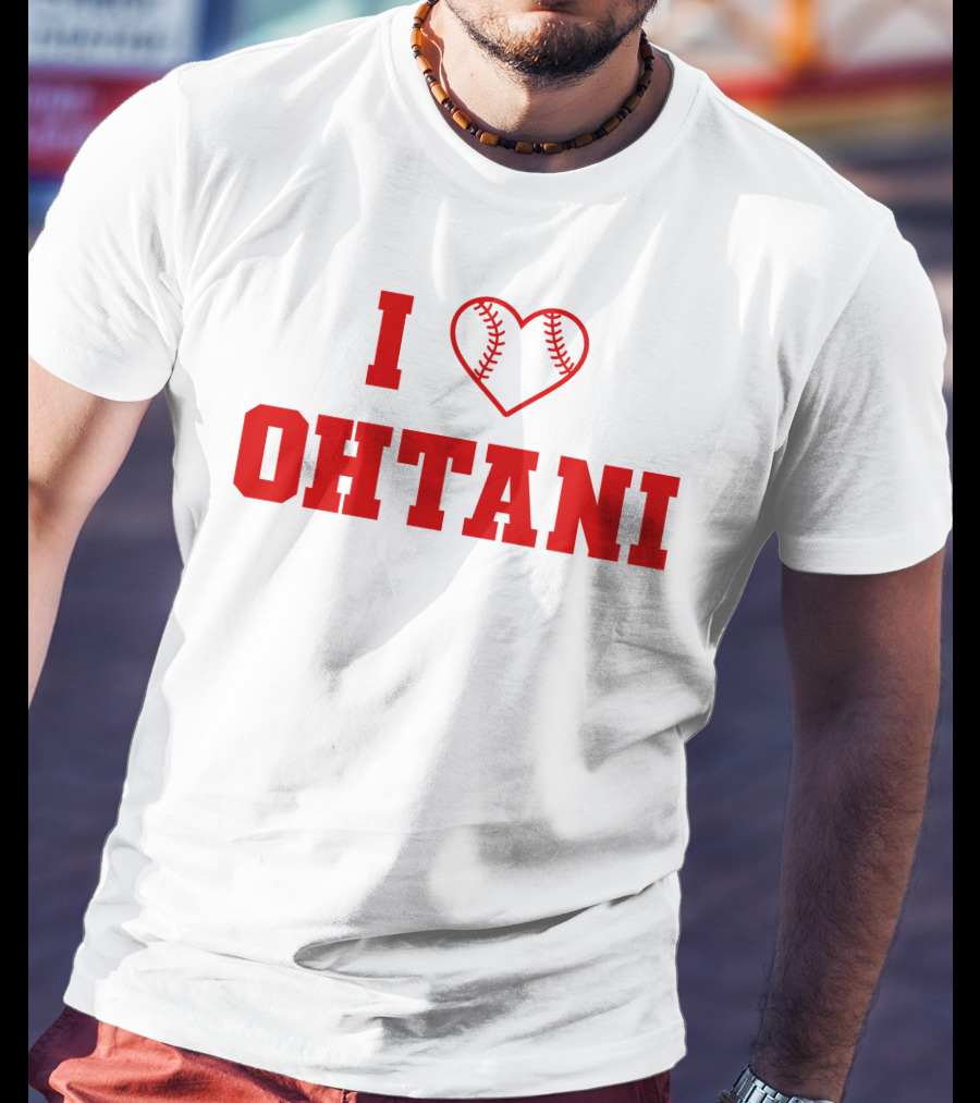 I Love Ohtani Baseball Heart T-Shirt