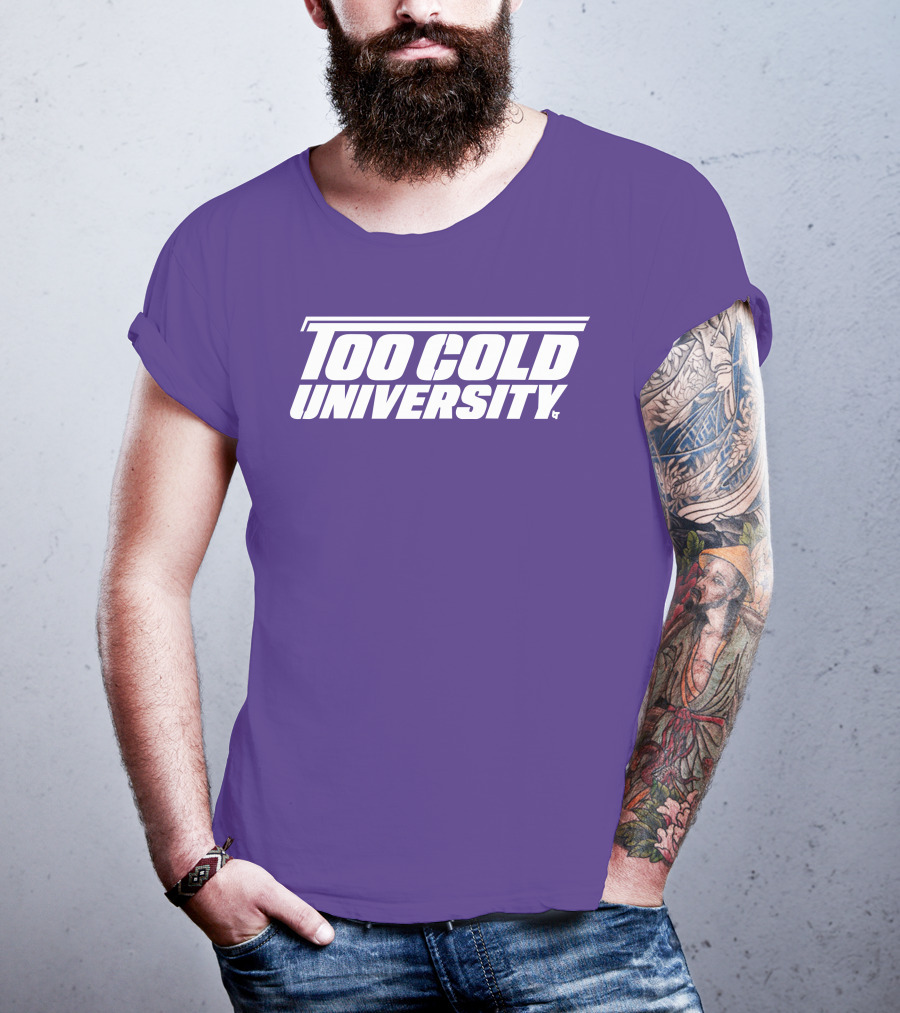 Too Cold University Vintage Style Retro Sports College T-Shirt