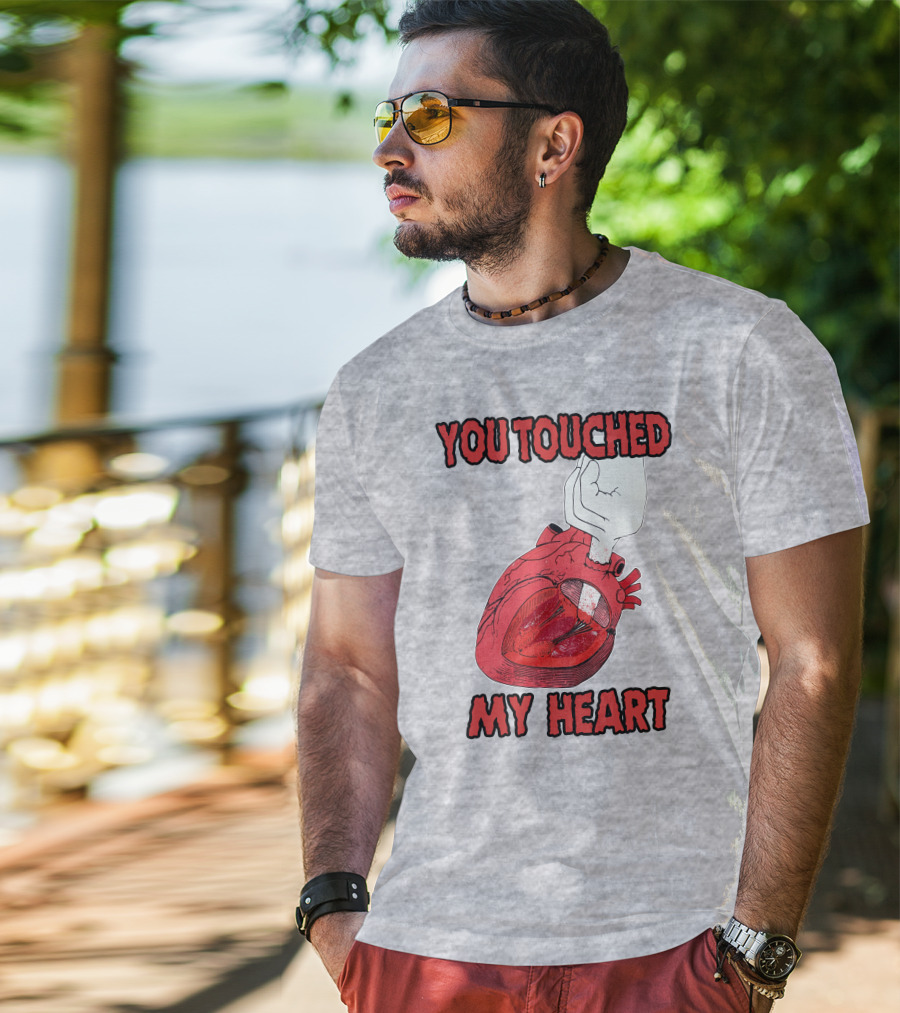 You Touched My Heart Hand Holding Anatomical Heart T-Shirt
