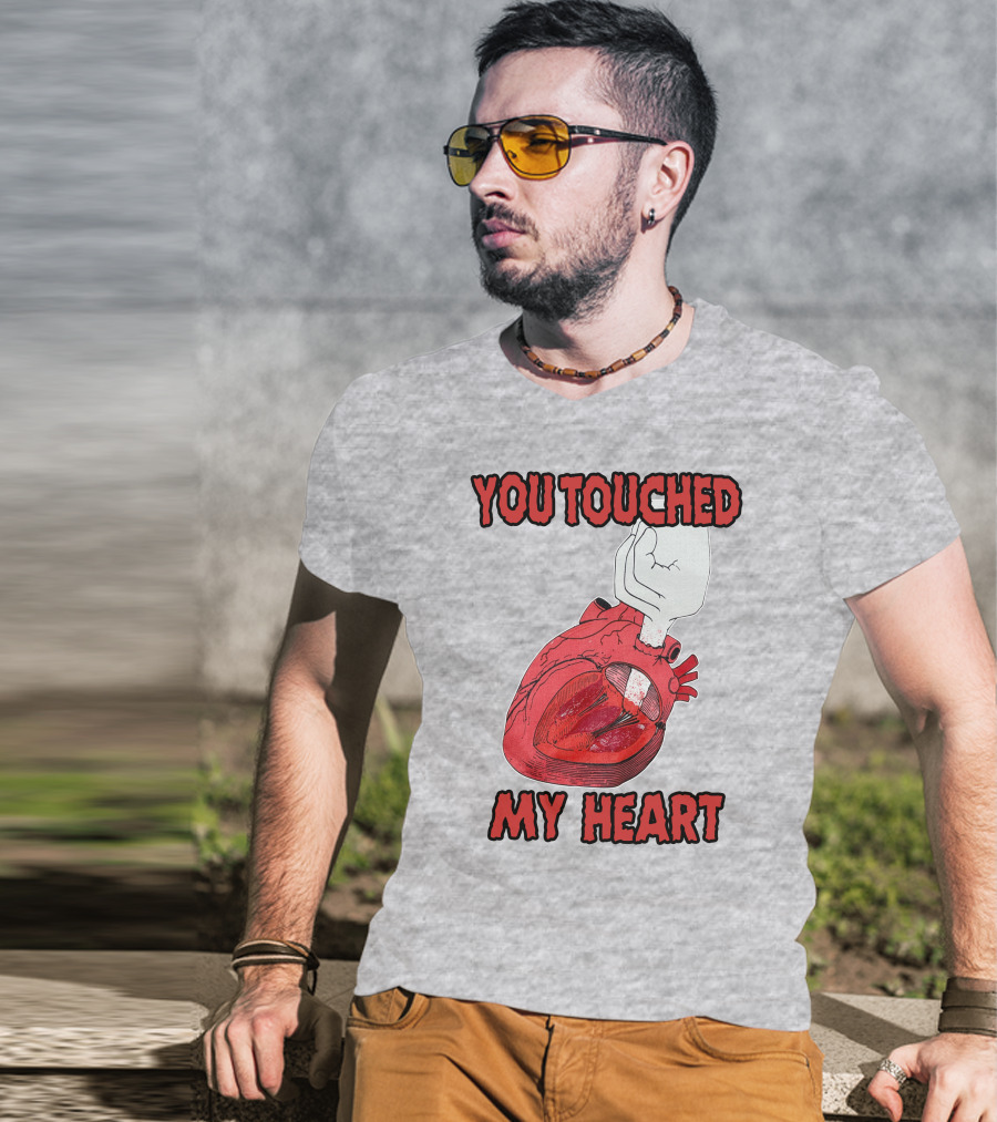 You Touched My Heart Hand Holding Anatomical Heart T-Shirt