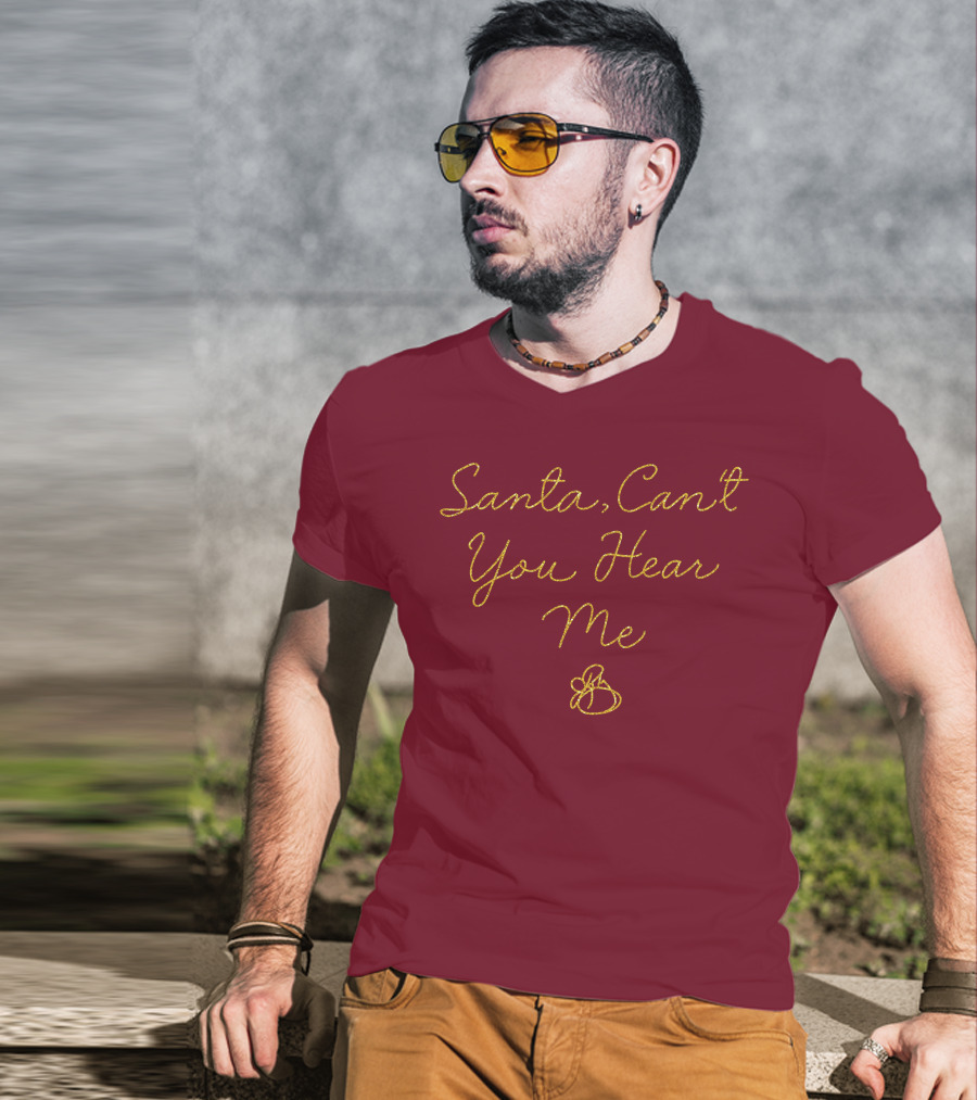 Santa Can't You Hear Me Christmas Bell T-Shirt