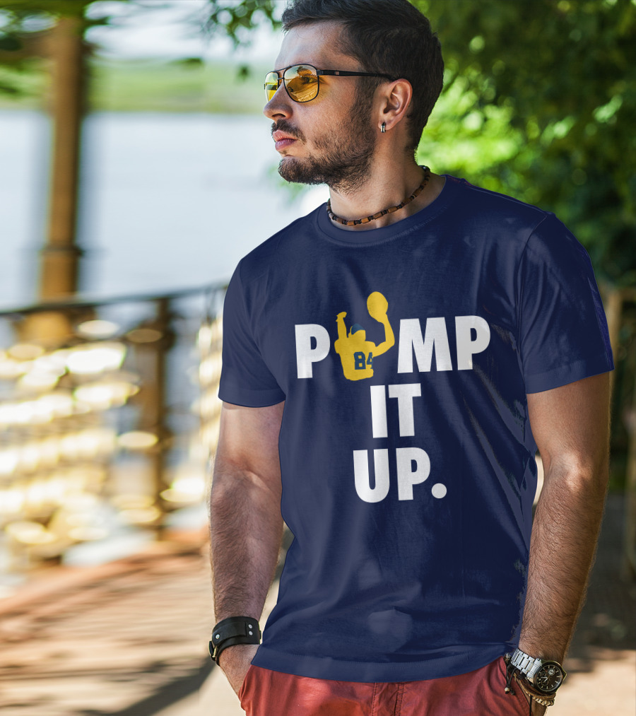 Bluebyninety Pump It Up Football Silhouette 84 T-Shirt