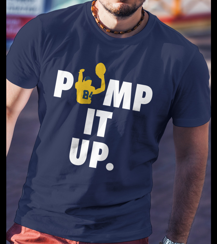 Bluebyninety Pump It Up Football Silhouette 84 T-Shirt