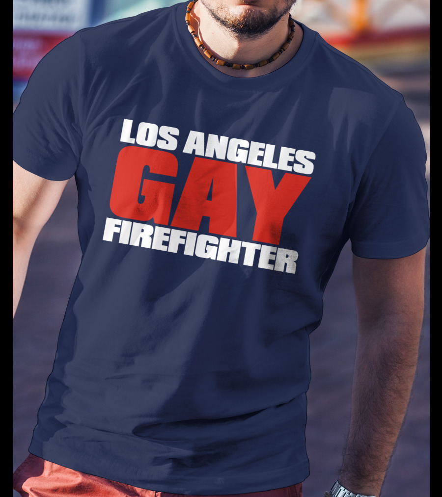 Los Angeles Gay Firefighter Pride Emblem T-Shirt