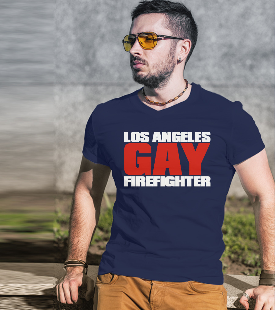 Los Angeles Gay Firefighter Pride Emblem T-Shirt