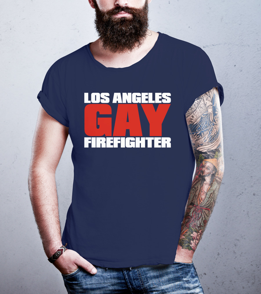 Los Angeles Gay Firefighter Pride Emblem T-Shirt