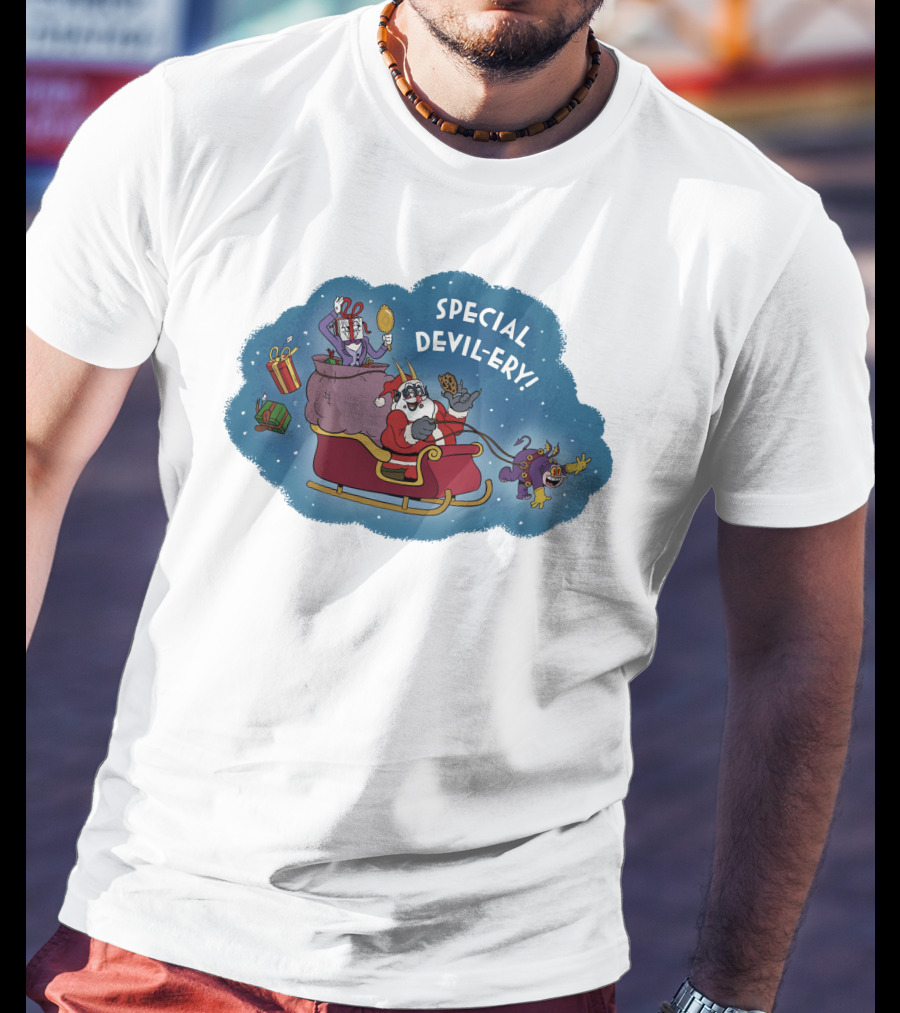 Special Devil-Ery Santa Sleigh With Gifts And Characters T-Shirt