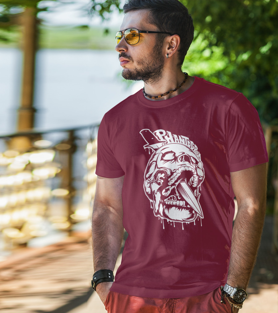 Phantogram Skull With Knife In Mouth T-Shirt