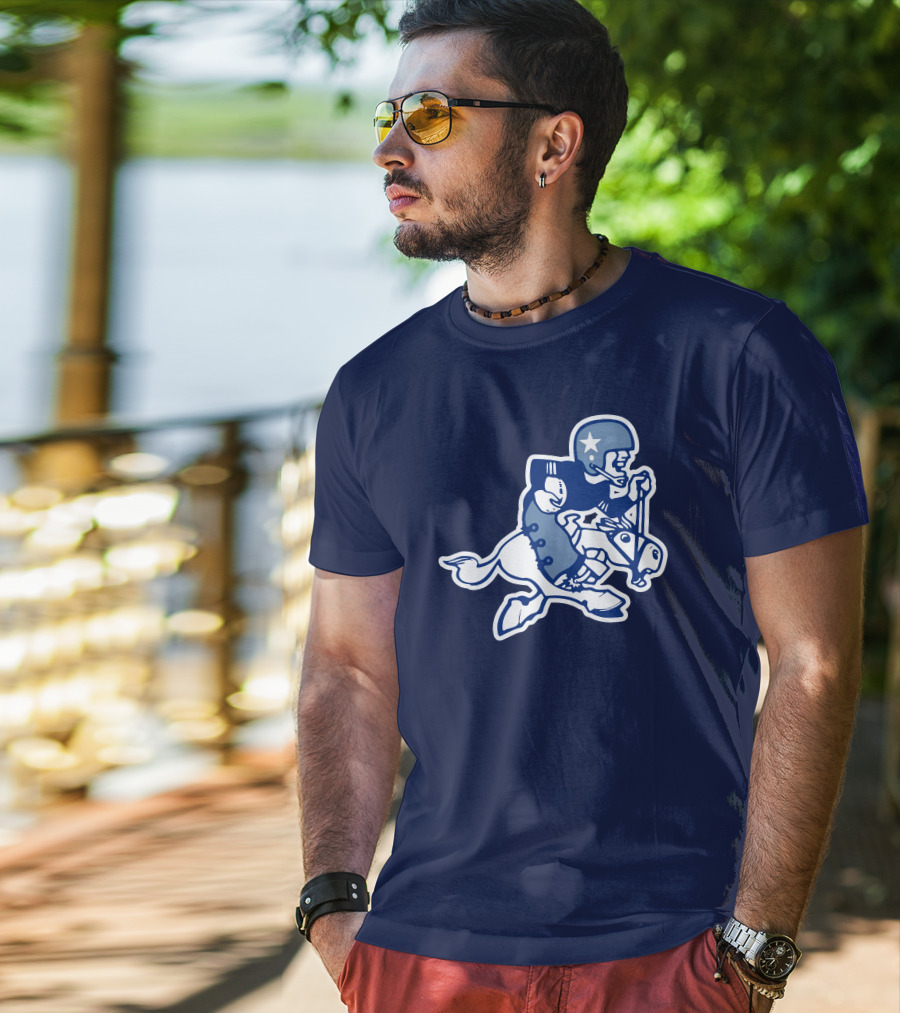 Dallas Cowboys Classic Throwback Fleece NFL Vintage Iconic Logo Navy Blue T-Shirt