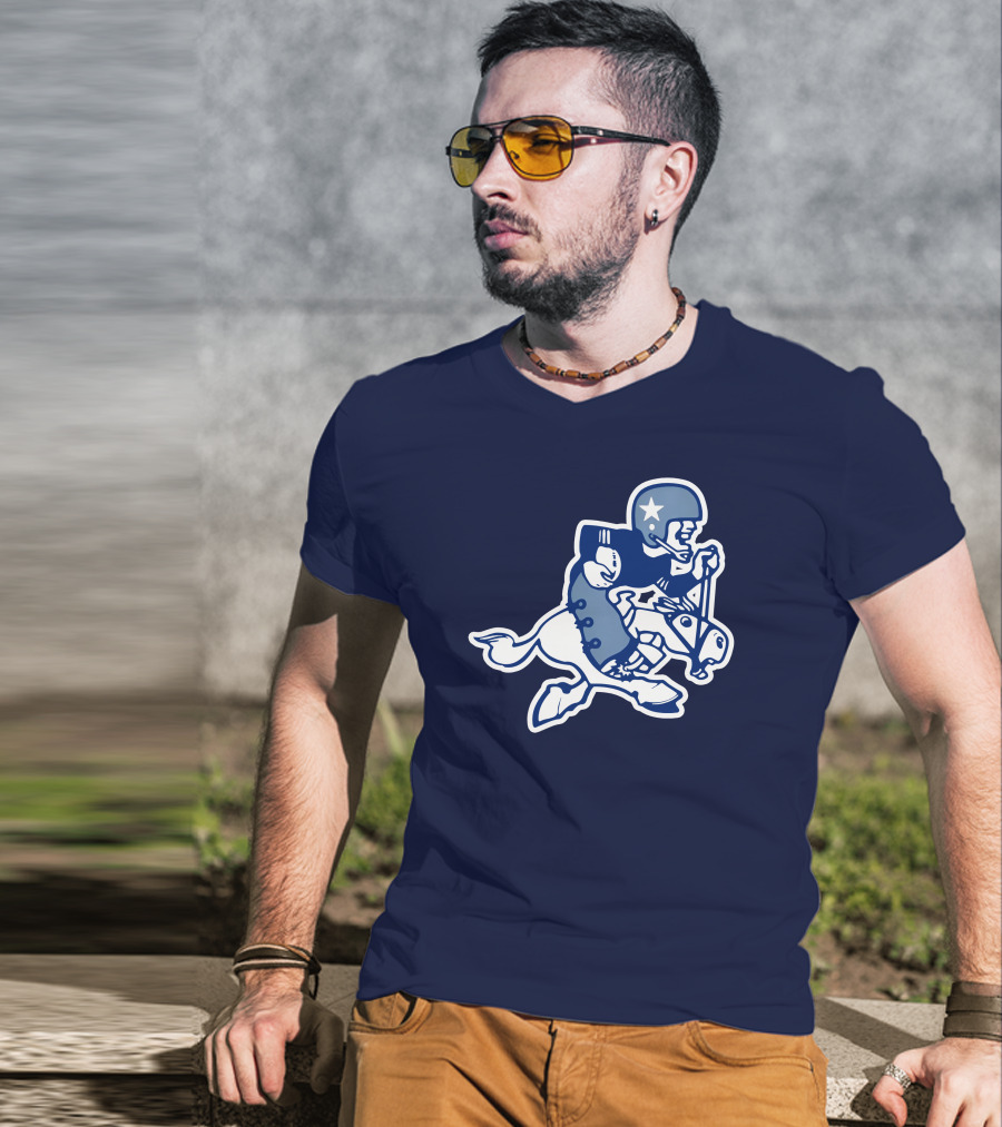 Dallas Cowboys Classic Throwback Fleece NFL Vintage Iconic Logo Navy Blue T-Shirt