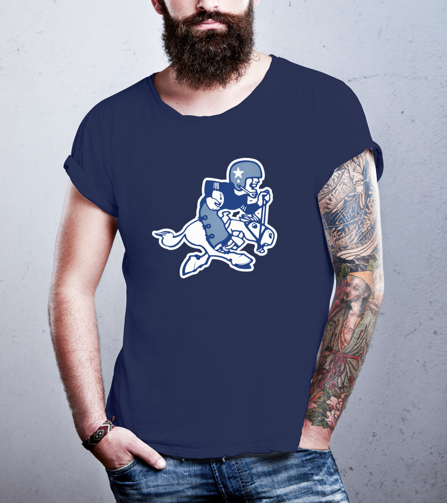 Dallas Cowboys Classic Throwback Fleece NFL Vintage Iconic Logo Navy Blue T-Shirt