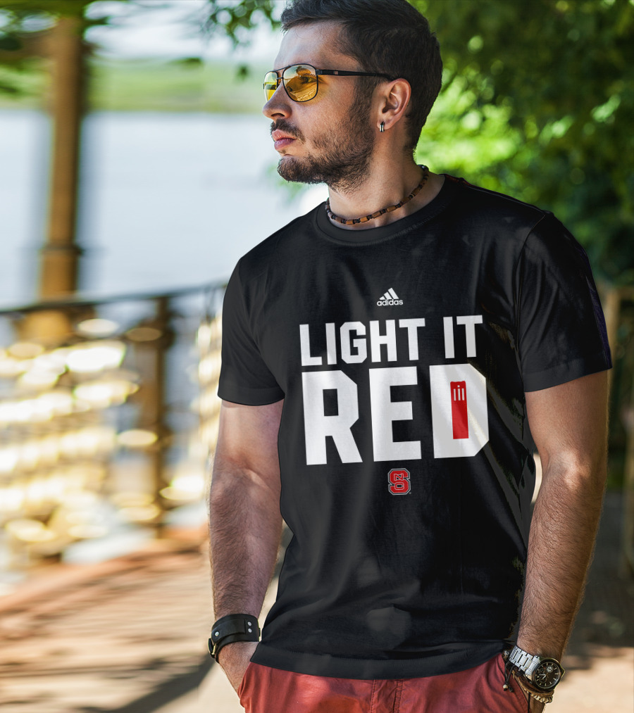 Light It Red NC State Wolfpack Dave Doeren Promo T-Shirt