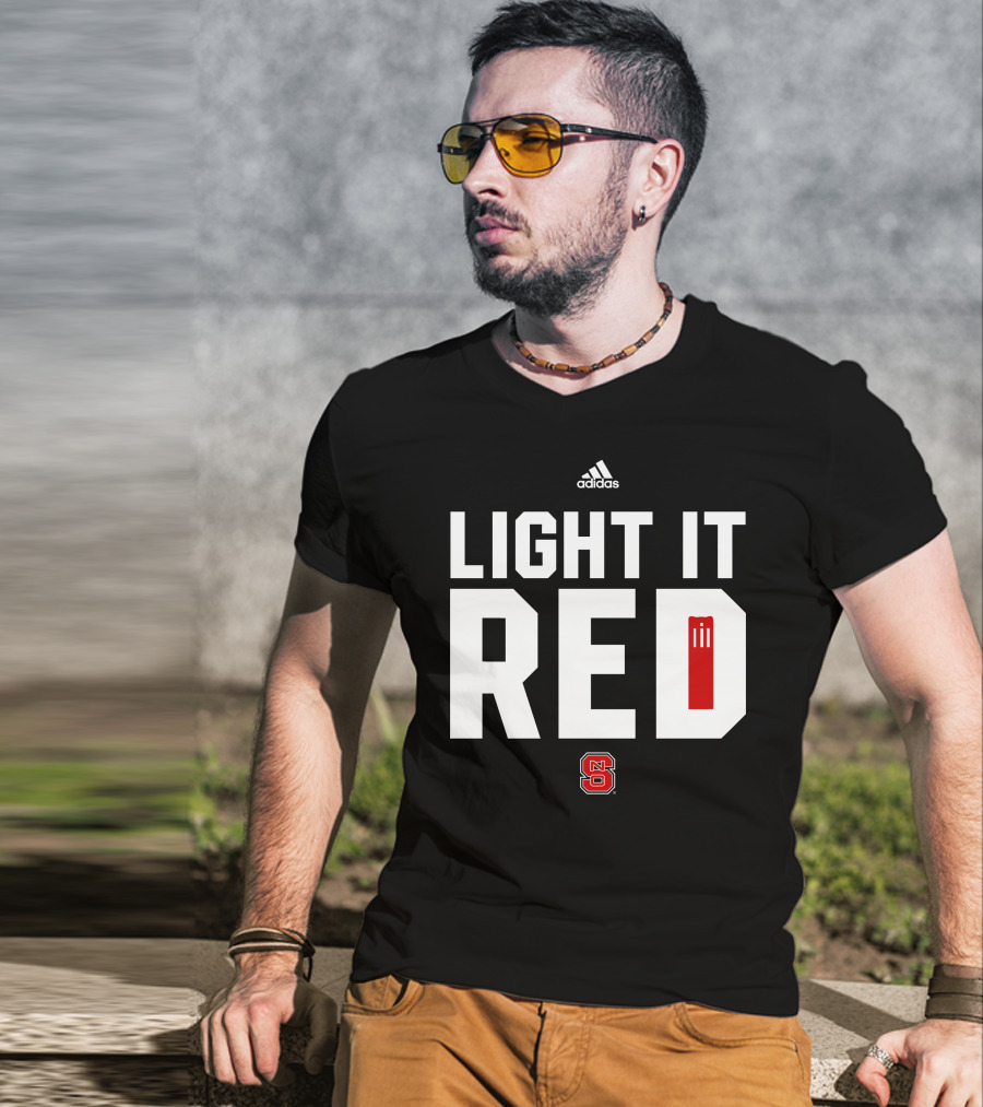 Light It Red NC State Wolfpack Dave Doeren Promo T-Shirt