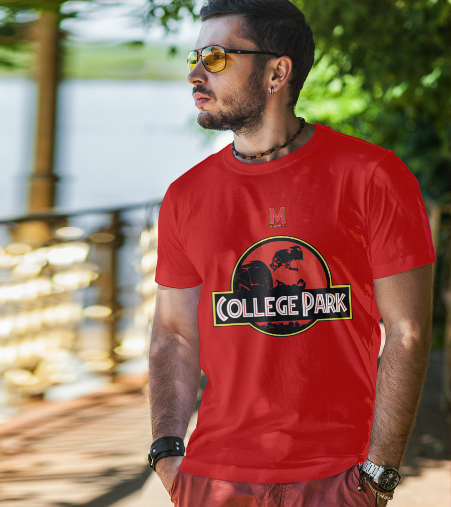 Maryland Terrapins Jurassic Park Inspired College Park T-Shirt