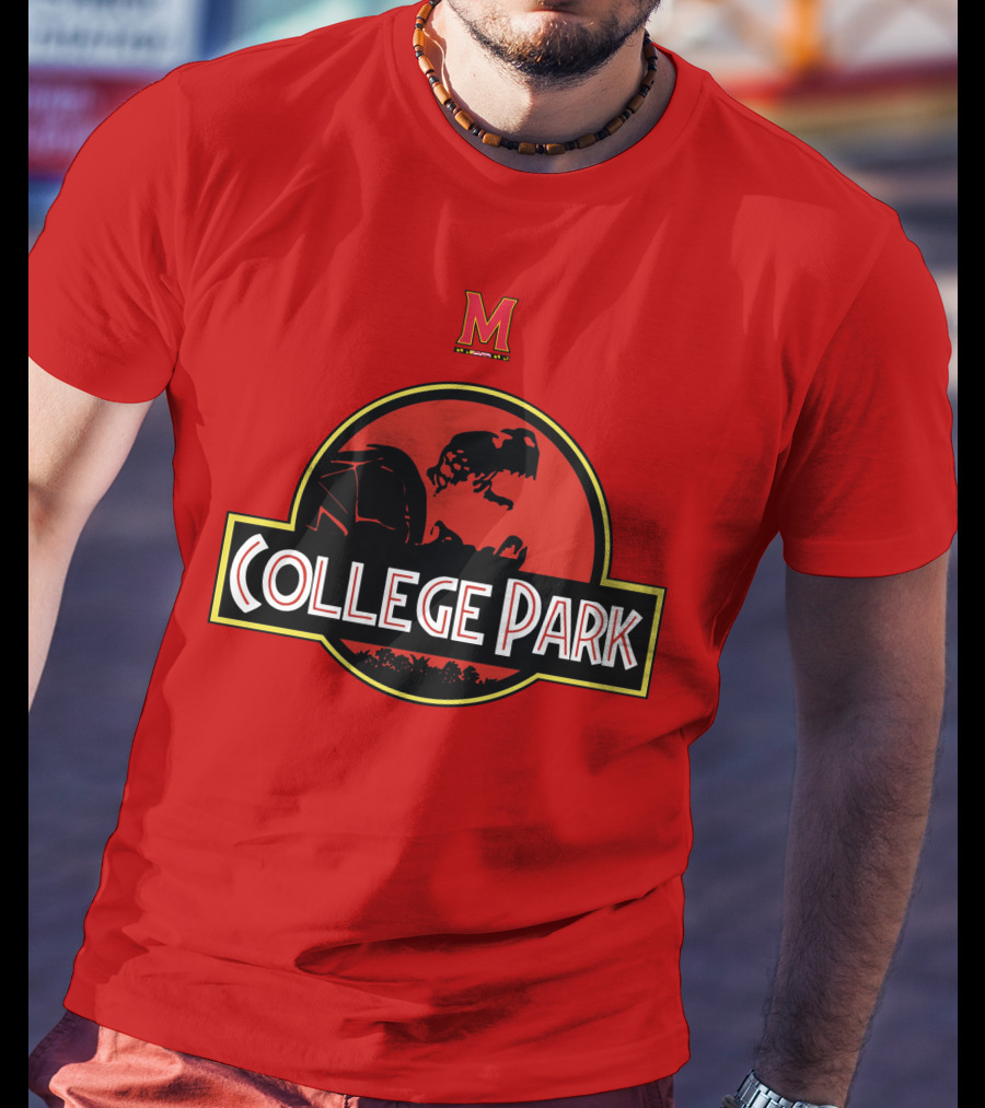 Maryland Terrapins Jurassic Park Inspired College Park T-Shirt