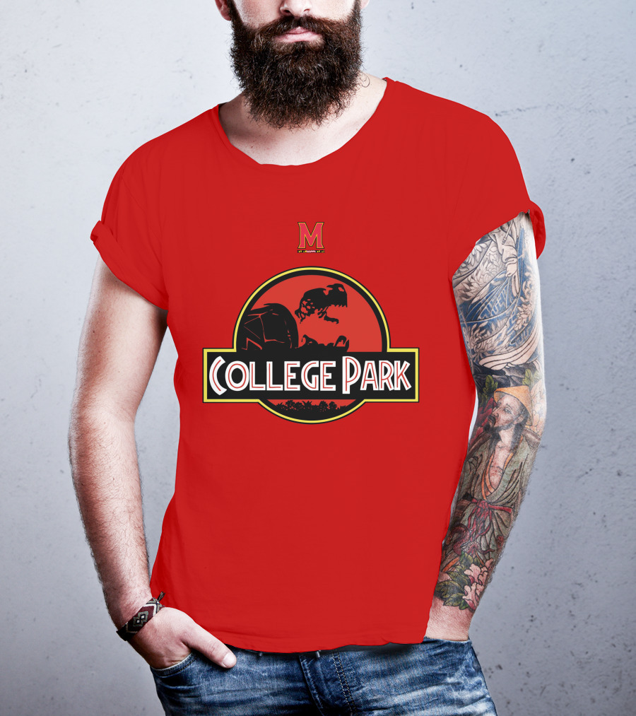 Maryland Terrapins Jurassic Park Inspired College Park T-Shirt