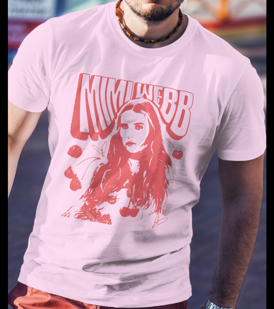Mimi Webb Cherry Photo With Hand-Drawn Heart And Cherries T-Shirt