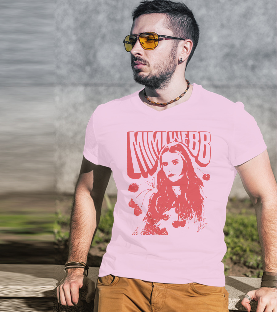 Mimi Webb Cherry Photo With Hand-Drawn Heart And Cherries T-Shirt