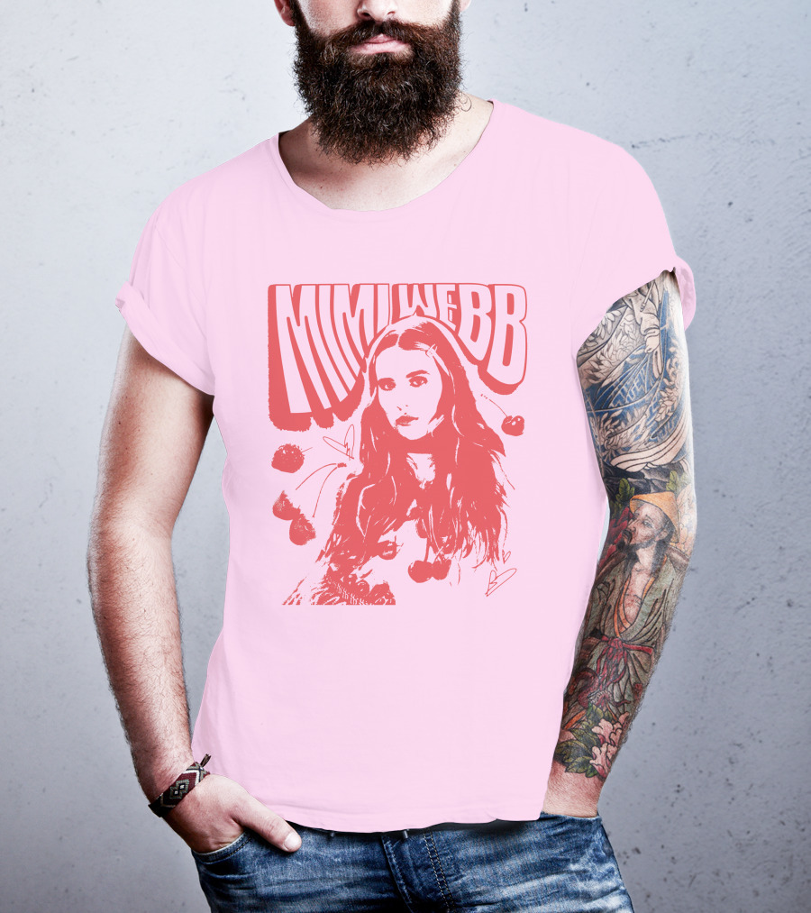 Mimi Webb Cherry Photo With Hand-Drawn Heart And Cherries T-Shirt