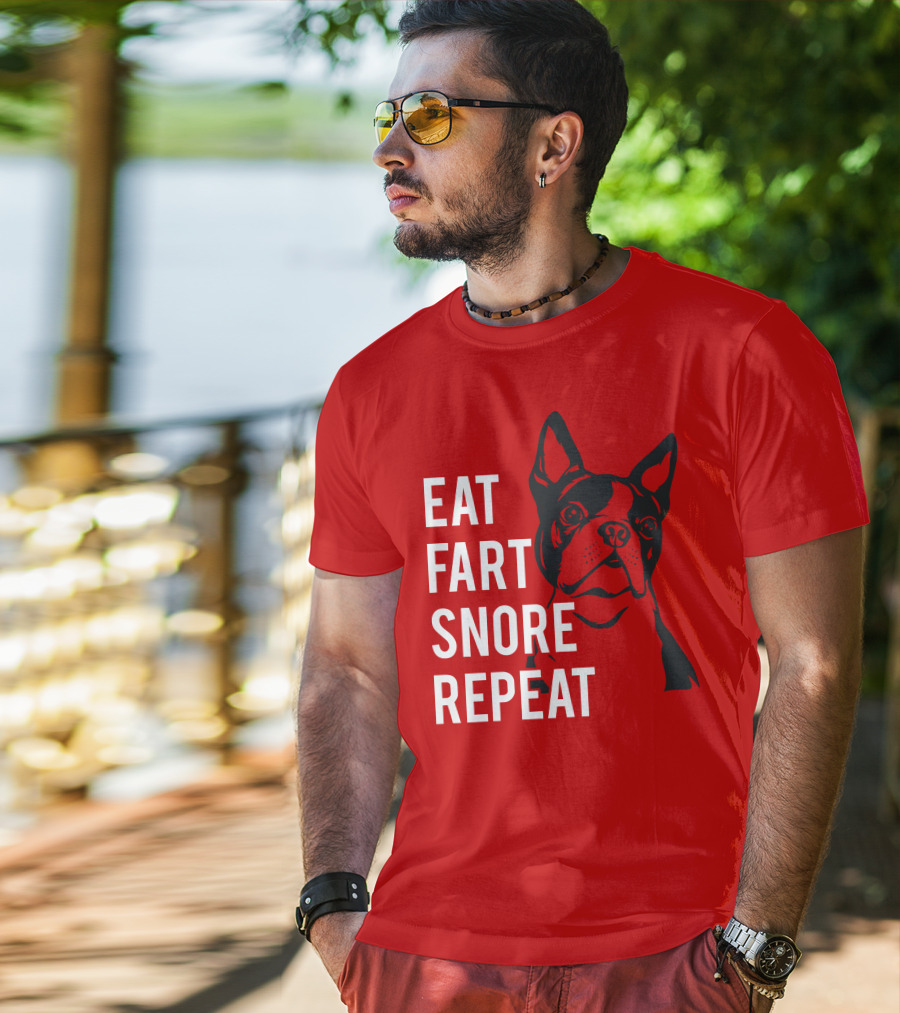 EAT FART SNORE REPEAT Bulldog T-Shirt