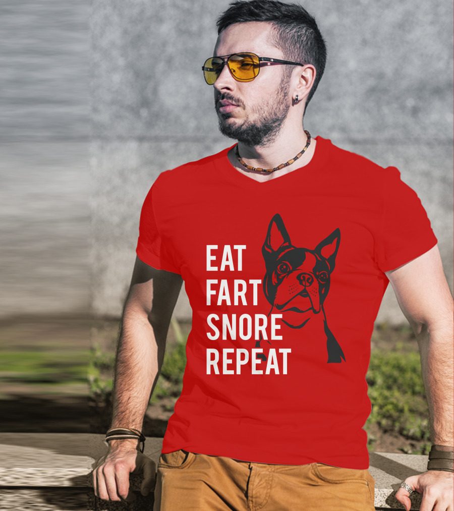 EAT FART SNORE REPEAT Bulldog T-Shirt