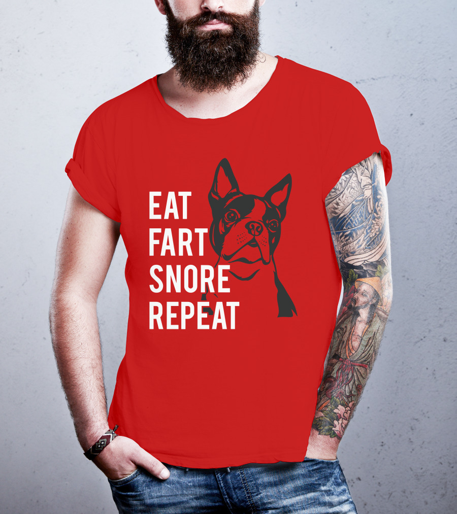 EAT FART SNORE REPEAT Bulldog T-Shirt