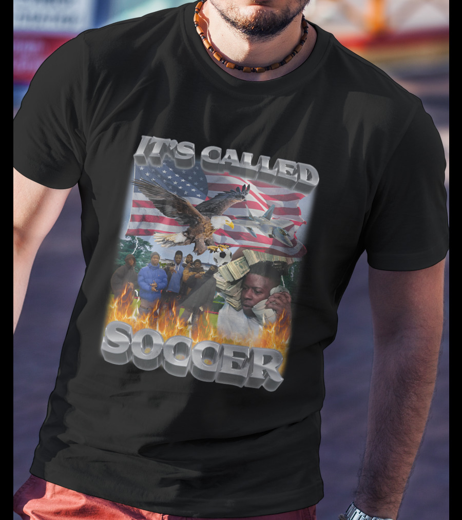 It's Called Soccer Swag Stimulus American Flag Eagle Money Flames T-Shirt
