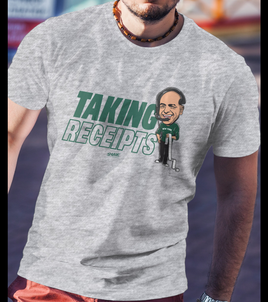 Taking Receipts New York Football Fans Sack Studios T-Shirt