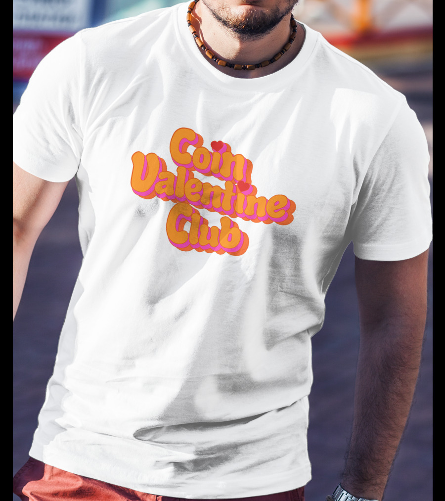 Coin Valentine Club Retro Style With Heart Accents T-Shirt