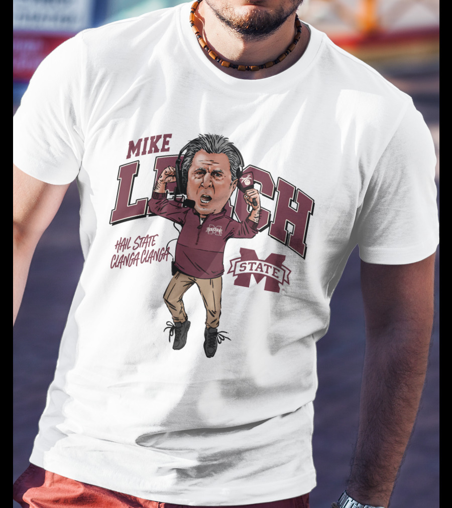 Mike Leach Hail State Clanga Clanga Mississippi State Coach T-Shirt