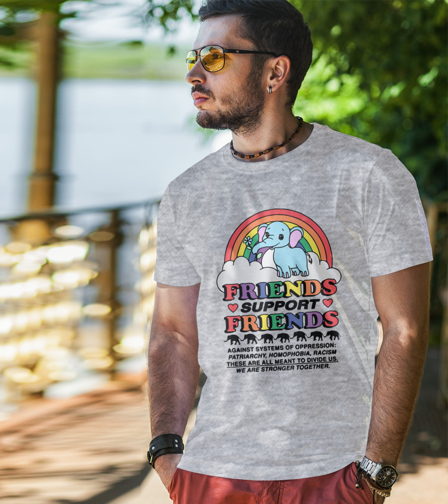 Friends Support Friends Against Systems Of Oppression Patriarchy Homophobia Racism We Are Stronger Together T-Shirt