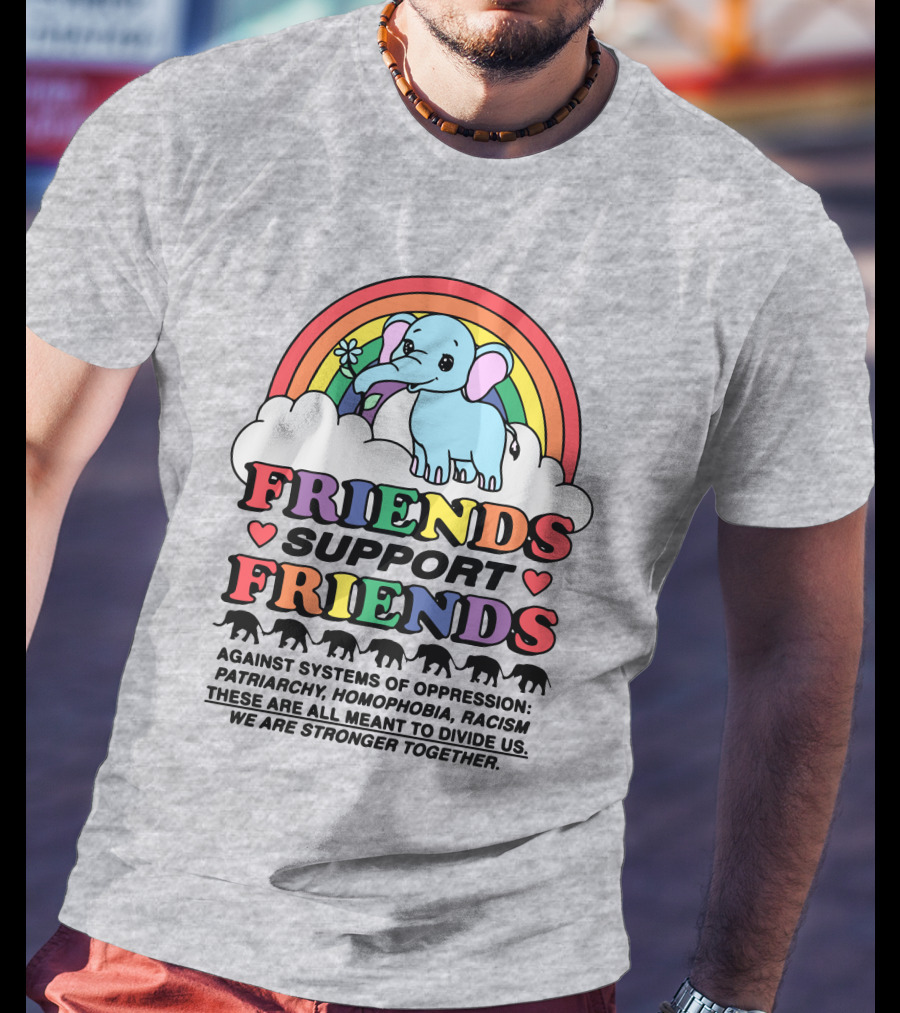Friends Support Friends Against Systems Of Oppression Patriarchy Homophobia Racism We Are Stronger Together T-Shirt