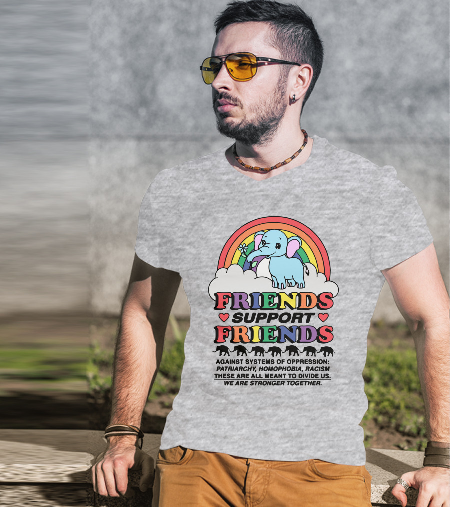Friends Support Friends Against Systems Of Oppression Patriarchy Homophobia Racism We Are Stronger Together T-Shirt