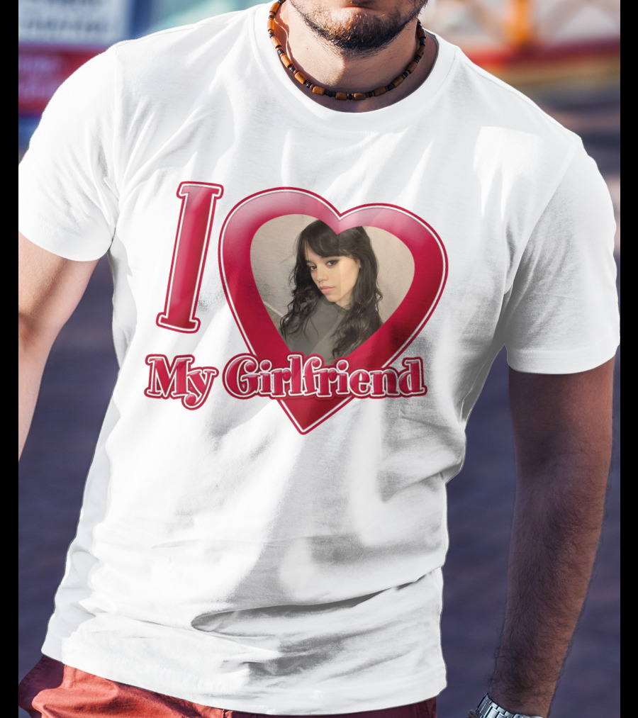 I Love My Girlfriend Jenna Ortega Heart Photo T-Shirt