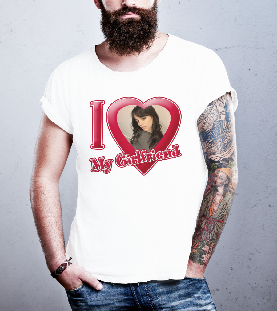 I Love My Girlfriend Jenna Ortega Heart Photo T-Shirt