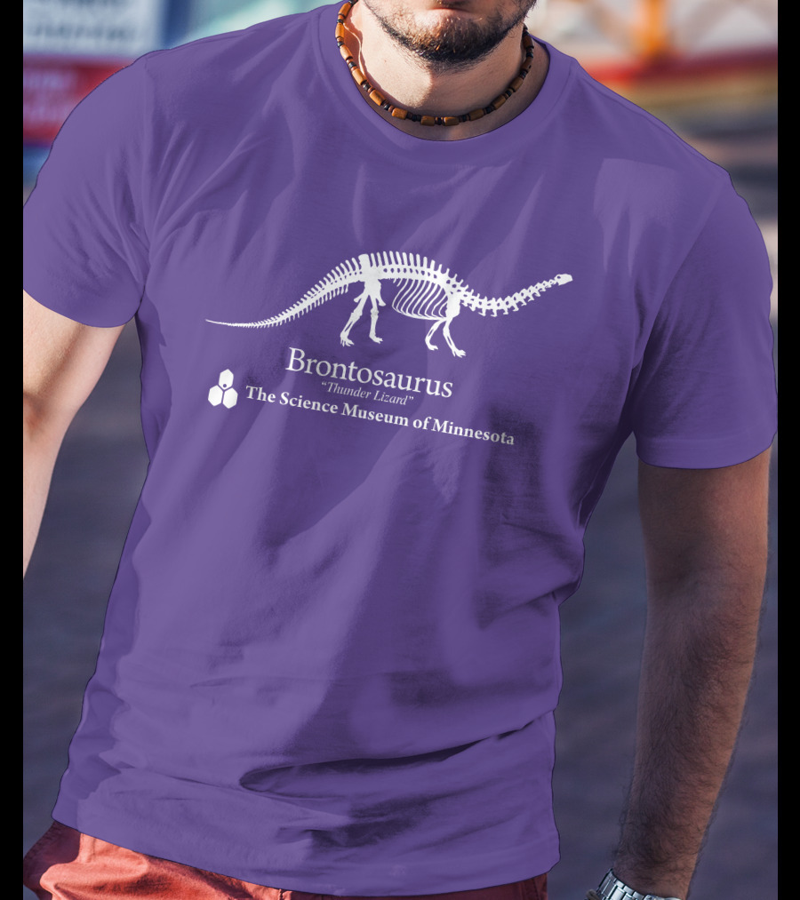 Brontosaurus Thunder Lizard Dinosaur Skeleton The Science Museum Of Minnesota T-Shirt