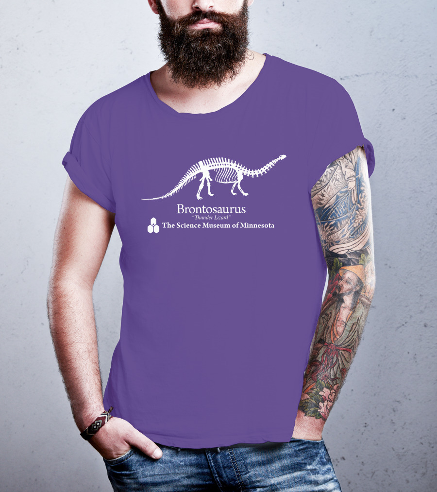 Brontosaurus Thunder Lizard Dinosaur Skeleton The Science Museum Of Minnesota T-Shirt