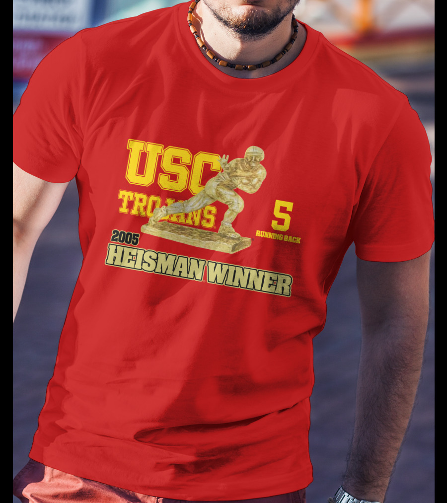 USC Trojans 5 Running Back 2005 Heisman Winner Football Achievement T-Shirt