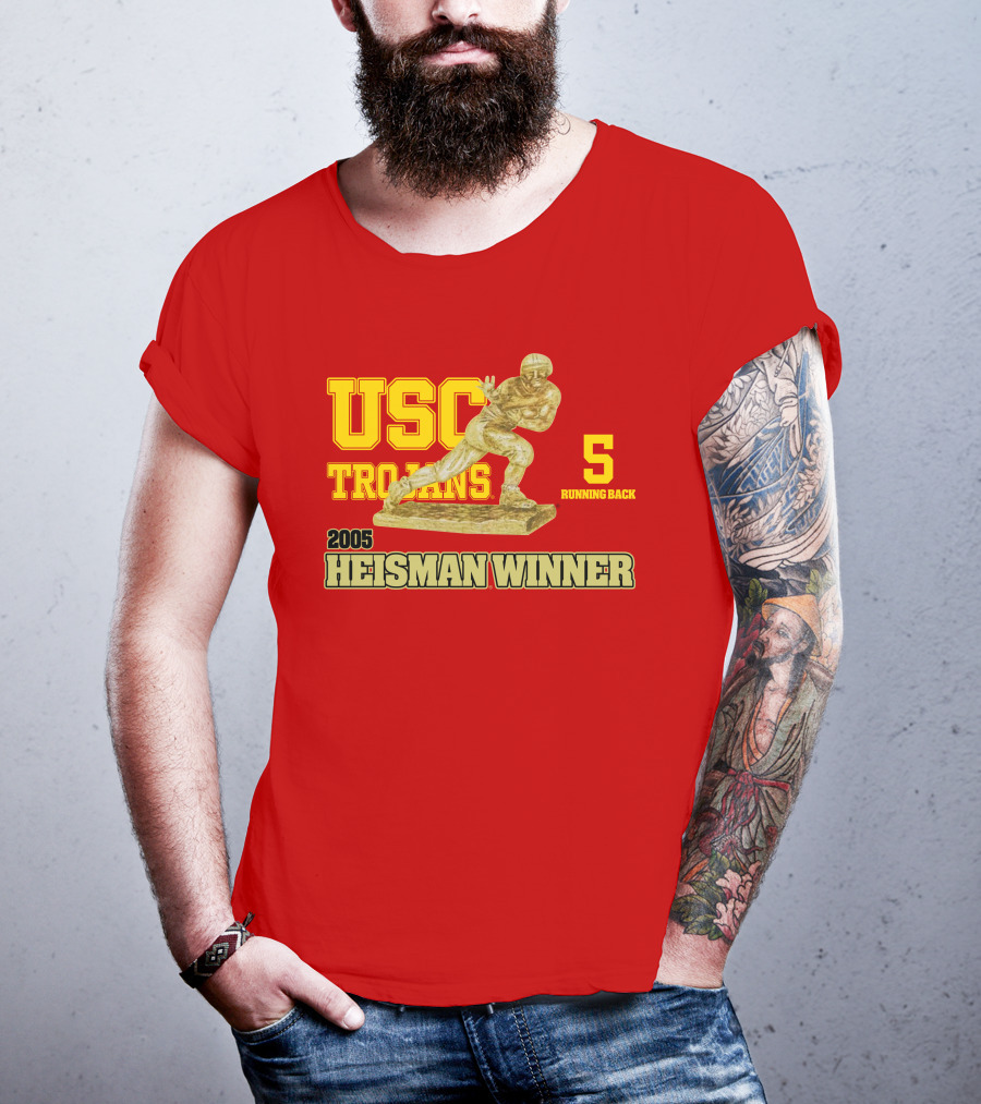 USC Trojans 5 Running Back 2005 Heisman Winner Football Achievement T-Shirt