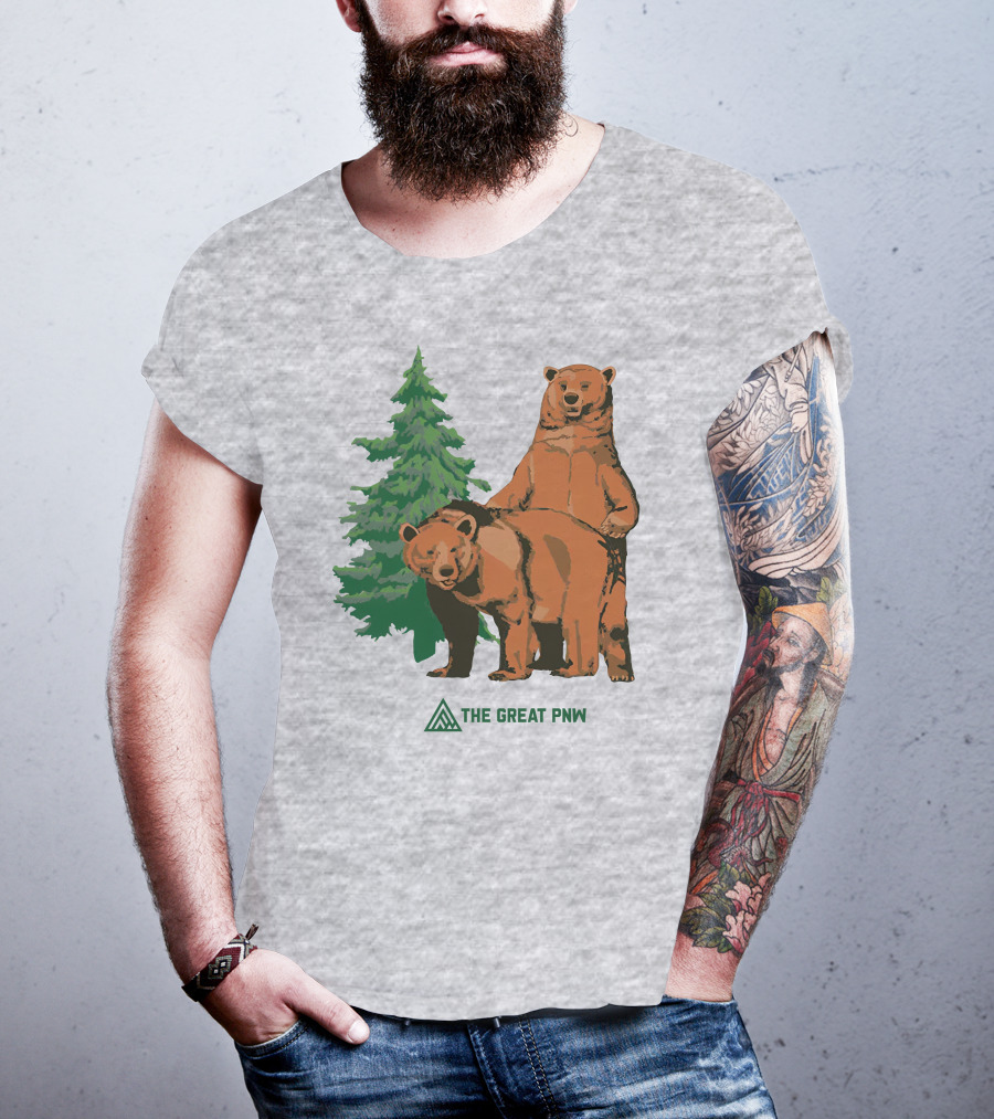 The Great PNW Bears And Pine Forest T-Shirt