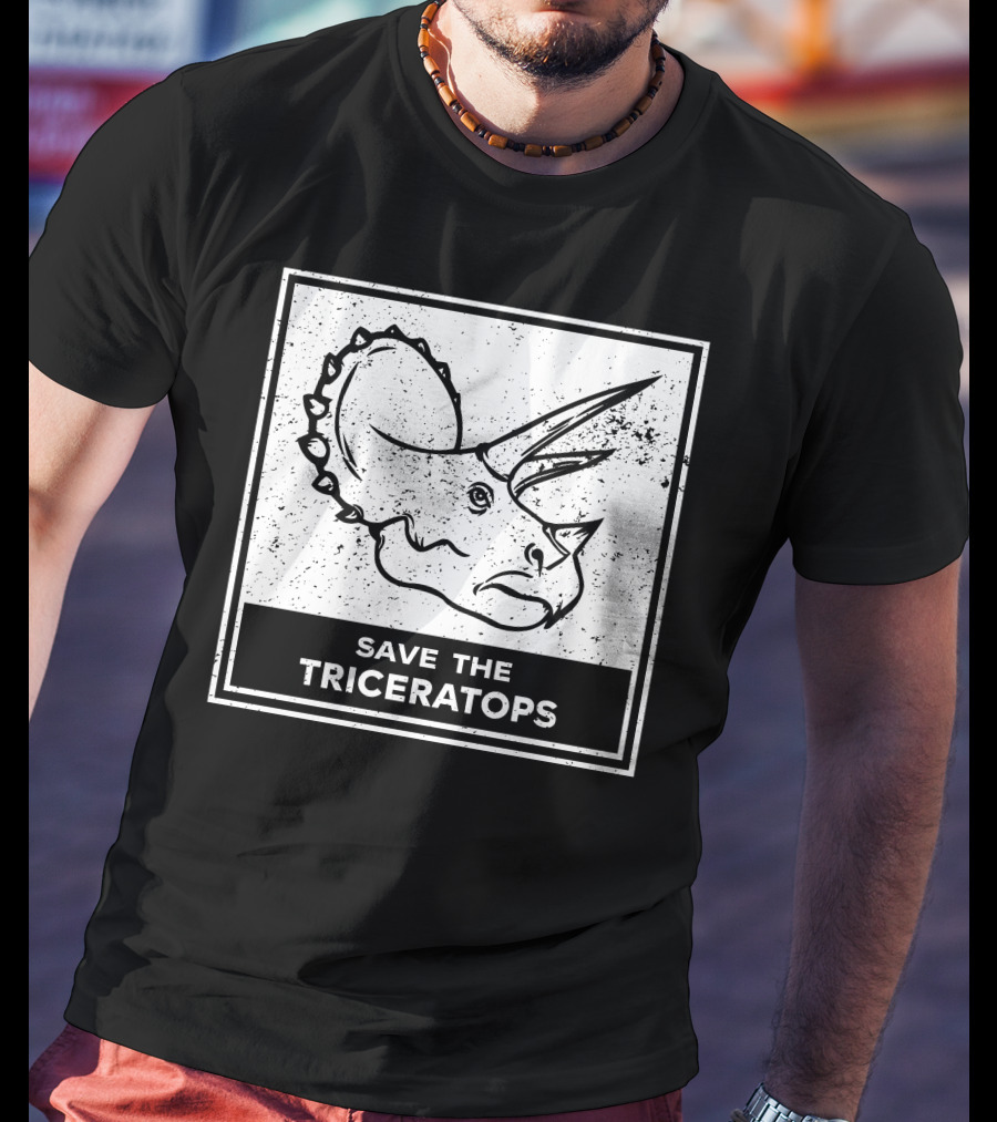 Save The Triceratops Dinosaur Awareness T-Shirt